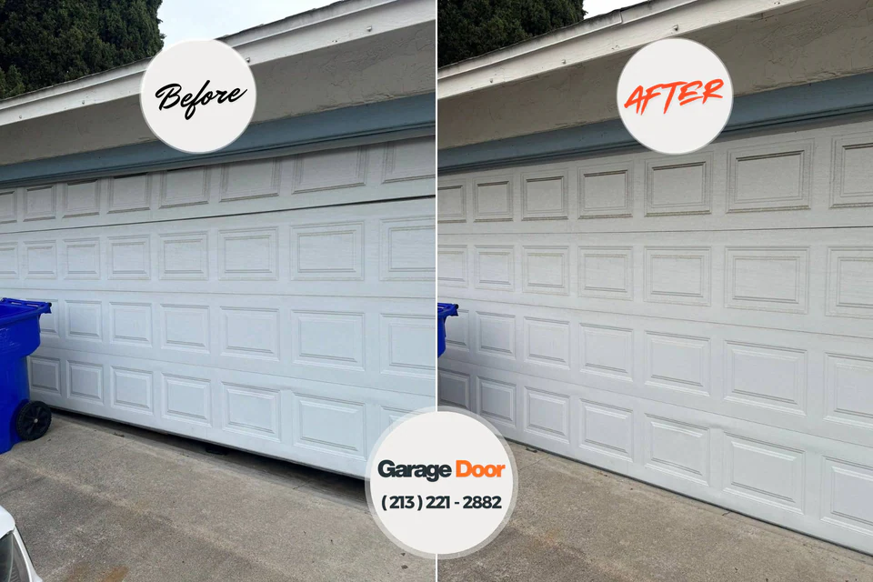 Before and after: garage door repair Junction City, KS